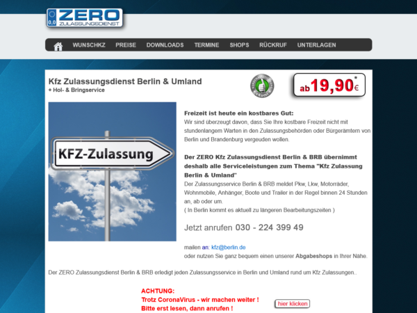 Zero-KFZ-Zulassungsdienst aus Berlin-toller und schneller Service